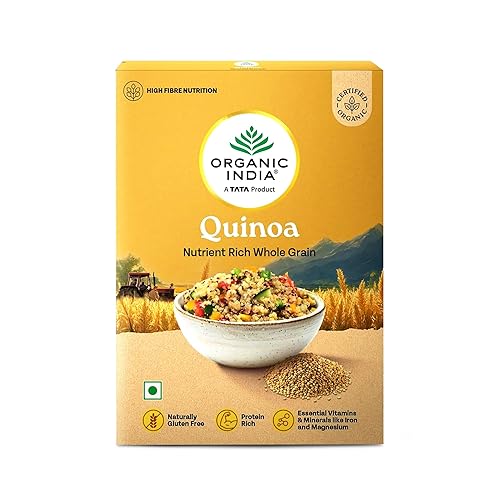 A TATA Product – Organic India Quinoa – 500g | Nutrient-Rich Whole Grain | Protein-Rich | Gluten-Free | Source of Iron & Magnesium