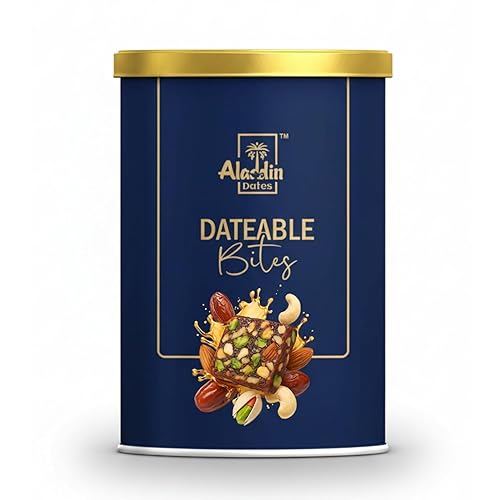 Aladdin Dates Dateable Bites 200g | Dry Fruit Bites | Made with Pure Ghee, Honey, Pista, Cashew & Almonds | No Added Sugar | Healthy Nutty Energy Snack | Gluten-Free & Preservative-Free