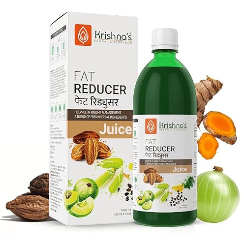 KRISHNA'S HERBAL & AYURVEDA Fat Reducer Juice - 1000 Ml (Pack Of 2), 12 Powerful Herbs For Weight Management, Amla, Harad, Daru Haridra, Sunn Hemp, Aids Metabolism And Digestion