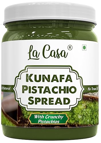 La Casa Kunafa Pistachio Spread - With Crunchy Pistachios | No Palm Oil & with 33% Pistachios | Made in India | 350g |