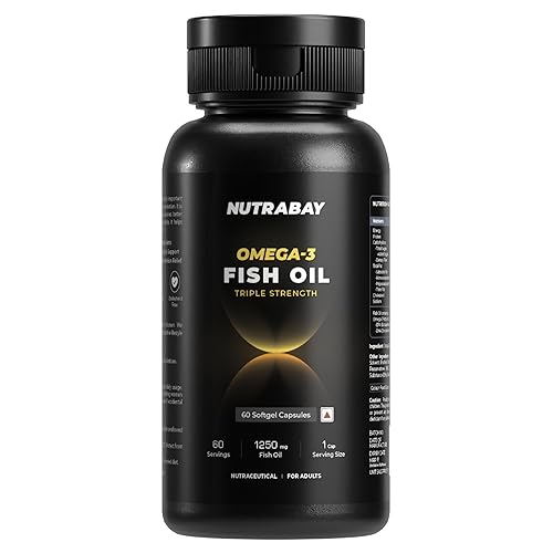 Nutrabay Pro Fish Oil Omega 3 (Triple Strength) - 1000mg for Adults, Capsules 60 Count