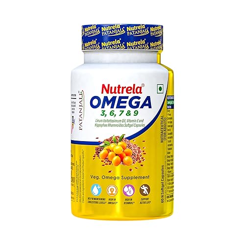 NUTRELA Patanjali Omega 3 6 7 9 vegetarian softgels - Pack of 60 Capsules