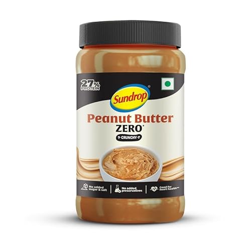 Sundrop Peanut Butter Zero | Crunchy| 924 Grams | with 27% Protein |11% Dietary Fiber | Zero Oil Separation| No Added Sugar, Salt & Preservatives | Great Value Per Gram of Protein